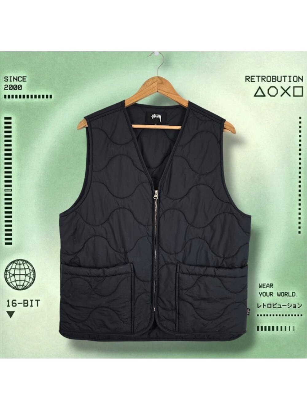 Stussy Quilted Insulated Vest Black Size S